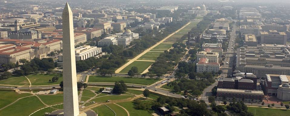 Vista aérea de Washington, capital de Estados Unidos