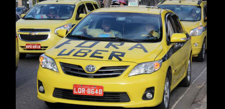 Cientos de taxistas protestaron en Sao Paulo, Río de Janeiro y Belo Horizonte, contra Uber y la supuesta falta de acción por parte de las autoridades