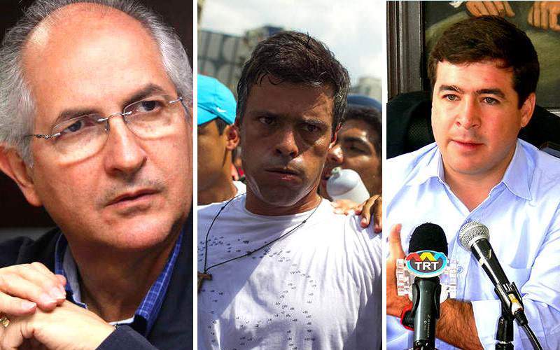 Antonio Ledezma, Leopoldo López y Daniel Ceballos, algunos de los presos políticos en Venezuela. Foto Archivo