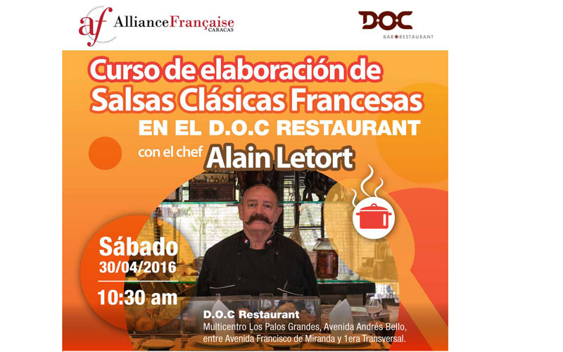 chef Alain Letrot dictará un curso de salsas clásicas de la cocina francesa