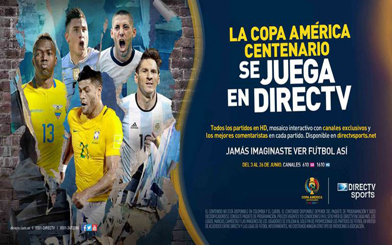 Copa América Centenario se juega en Directv