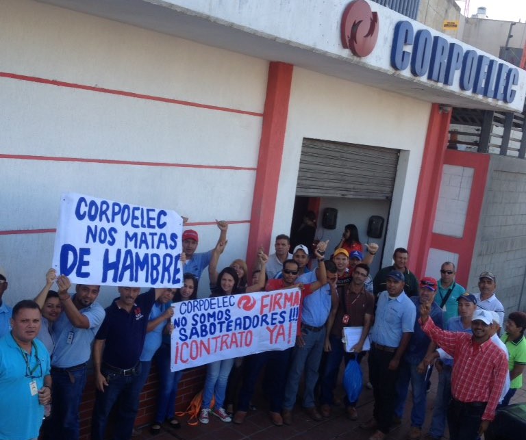 Los empleados de Corpoelec salieron a las calles para exigir la firma del nuevo contrato colectivo que aseguran está vencido desde hace seis años