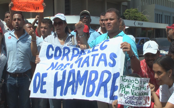 Trabajadores de Corpoelec nuevamente protestaron en Puerto La Cruz