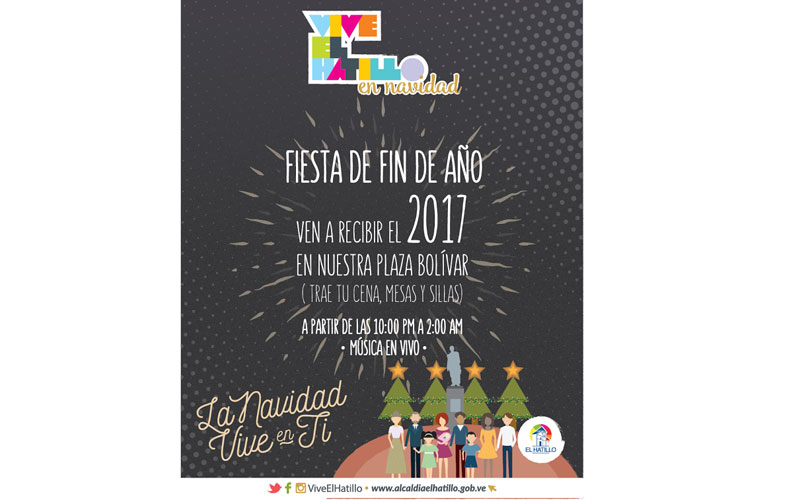 Hatillanos recibirán el 2017 en la Plaza Bolívar