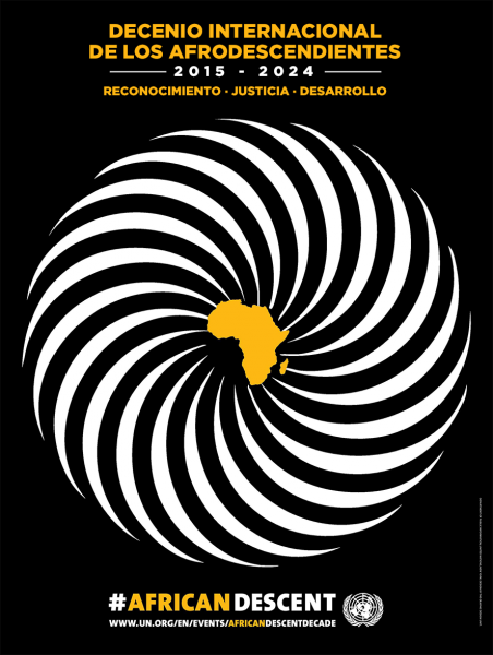poster del Decenio Internacional de los Afrodescendientes de la ONU