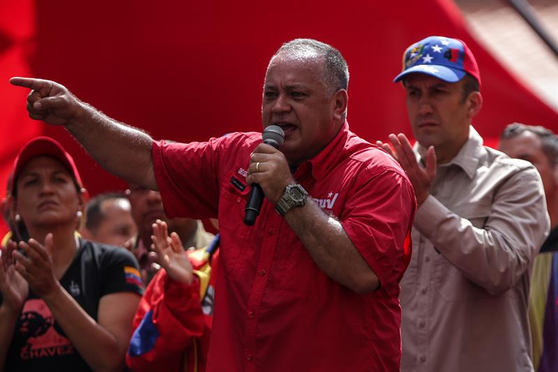 Diosdado Cabello en marcha oficialista