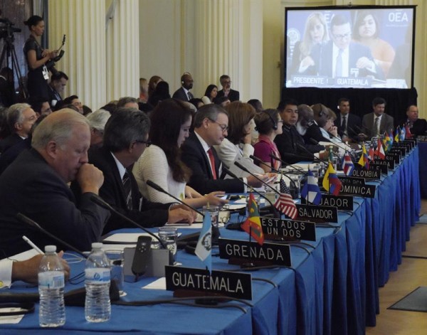Reunión de cancilleres en la Organización de Estados Americanos (OEA) el miércoles 31 de mayo