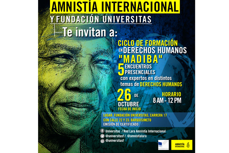 Amnistía Internacional invita al Ciclo de formación en derechos humanos "Madiba"
