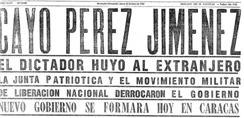 El 23 de enero de 1958 se reinició la democracia en Venezuela