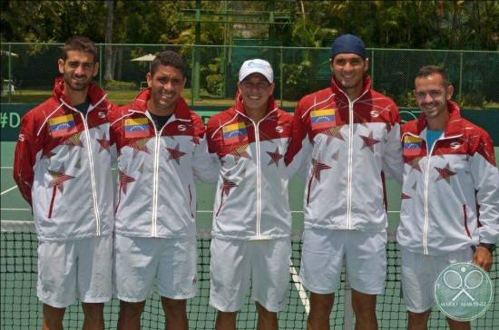 Equipo venezolano de Copa Davis en el Altamira Tennis Club