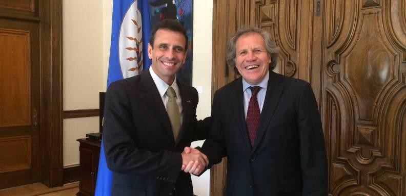 Luis Almagro recibió a Henrique Capriles en la OEA