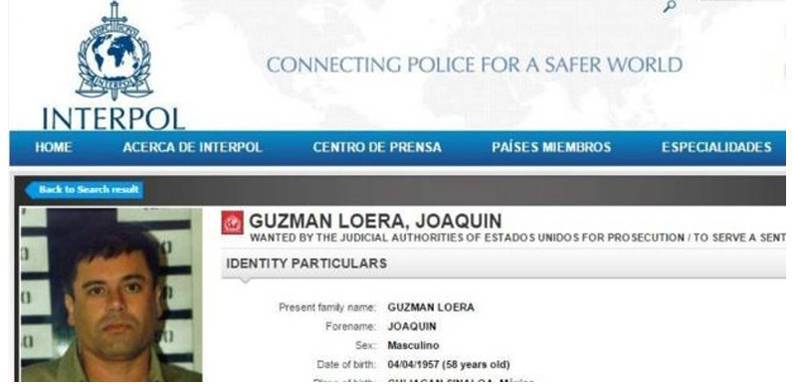 Interpol emitió "nota roja" para búsqueda de "El Chapo" Guzmán/ Foto: www.interpol.int