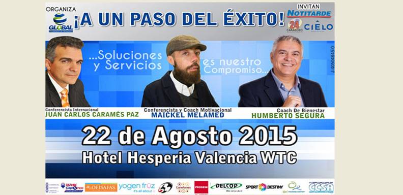 La charla motivacional organizada por el World Trade Center Valencia se llevará a cabo en su Centro de Convenciones del hotel Hesperia