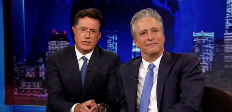Colbert casi le saca lágrimas a Jon Stewart
