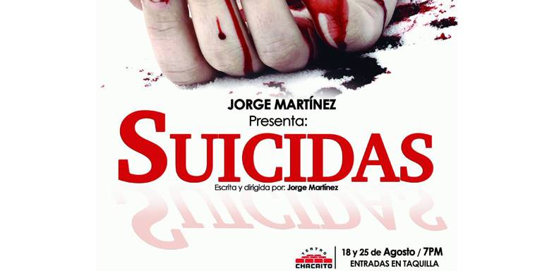 Suicidas es una obra interactiva, con una temática interesante que mezcla el suspenso, el drama y la comedia en una producción de hora y 15 minutos, con 8 actores en escena