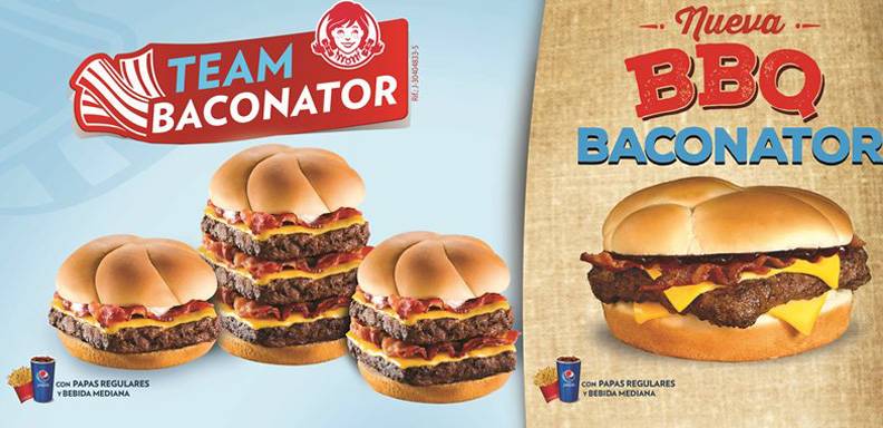 Wendy´s siempre pensando en sus consumidores incorpora a su menú la Baconator Triple, una deliciosa y jugosa hamburguesa triple carne, con queso y tocineta