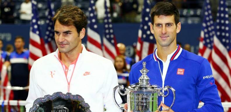 Novak Djokovic celebró su victoria en la final del US Open ante Roger Federer, al que describió como "probablemente el mejor jugador de la historia"