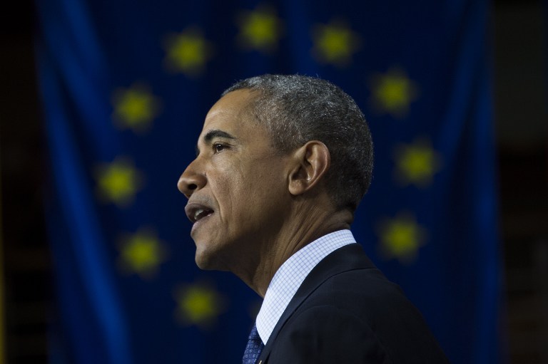 Obama pidió a los europeos que miraran más allá de las múltiples crisis que enfrentan sus naciones y mantuvieran la unidad que llevó paz a su continente/ Foto: AFP
