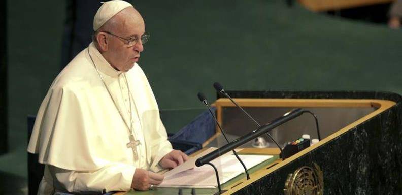 Intervención del Papa Francisco en la ONU. /Foto EFE