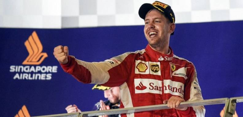 El alemán Sebastian Vettel (Ferrari) se adjudicó este domingo el Gran Premio de Singapur de Fórmula 1, sumando su tercera victoria de la temporada