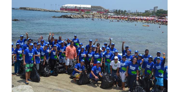 Durante la jornada el voluntariado de la institución financiera recolectó 102 bolsas de desechos