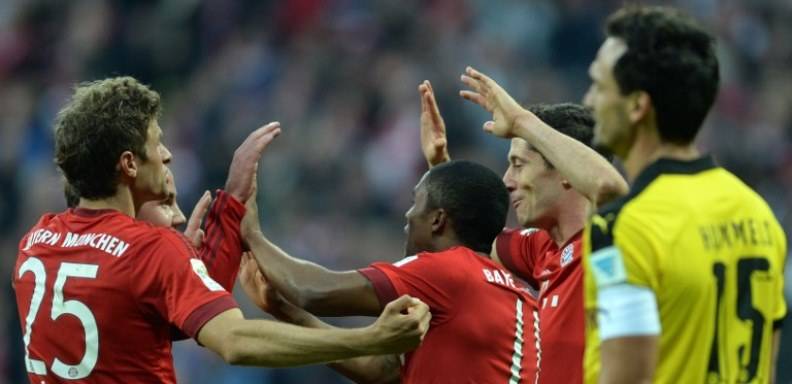 Con dobletes de Lewandowski, Muller y gol de Gotze, el Bayern fulminó al Dortmund y se escapa en el liderato de la Bundesliga/ Foto: AFP
