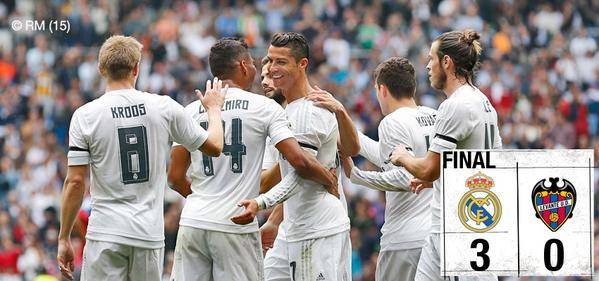 Real Madrid le ganó 3-0 al Levante
