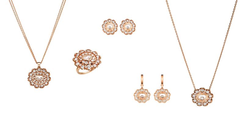 Las prendas que componen la nueva colección de Chopard fueron realizadas con oro rosado y diamantes engastados/ Fotos: Chopard