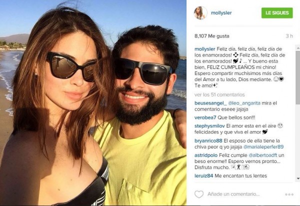 La ex Miss Venezuela pasó un agradable día de playa con su pareja. 