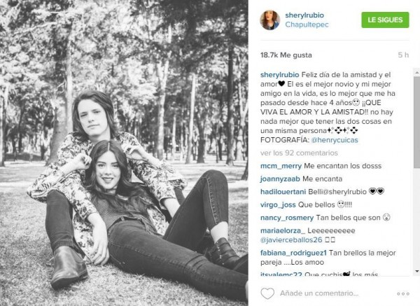 Los cantantes juveniles Lasso y Sheryl Rubio compartieron ayer una de las fotos de la sesión que se tomaron para la portada de una revista venezolana.