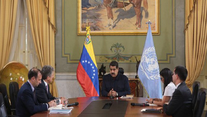 El presidente Nicolás Maduro, se reunió con autoridades de la delegación de la Organización de Naciones Unidas (ONU), para tratar el tema del Acuerdo de Ginebra