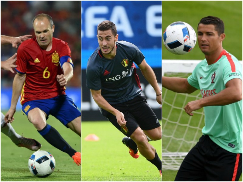 España, Portugal y Bélgica son favoritos para llevarse la primera posicion de sus grupos D, E y F respaldos en sus estrellas Andrés Iniesta, Eden Hazard y Cristiano Ronaldo