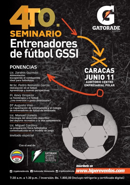 Gatorade realizará 4to seminario para Entrenadores de Fútbol