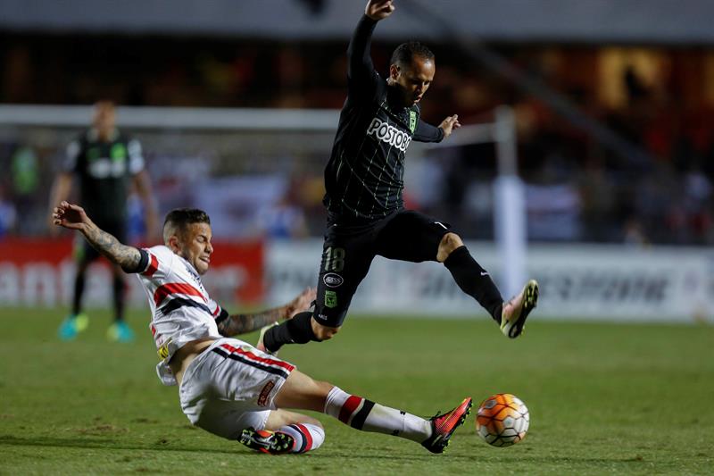 Dos goles de Miguel Ángel Borja le valieron el martes la victoria al Atlético Nacional en casa del Sao Paulo por 0-2 y dejó al equipo colombiano en franca ventaja para acceder a la final de la Copa Libertadores