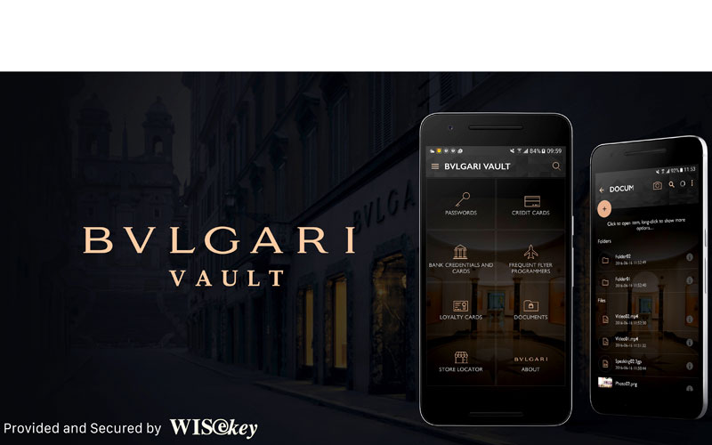 BVLGARI VAULT: Una aplicación móvil que almacena datos personales