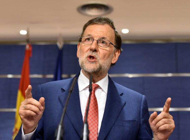 Rajoy durante el Congreso de los Diputados se dirigió al socialista, Pedro Sánchez, quien lidera el PSOE para pedir la abstención del voto correspondiente/ Foto: AFP