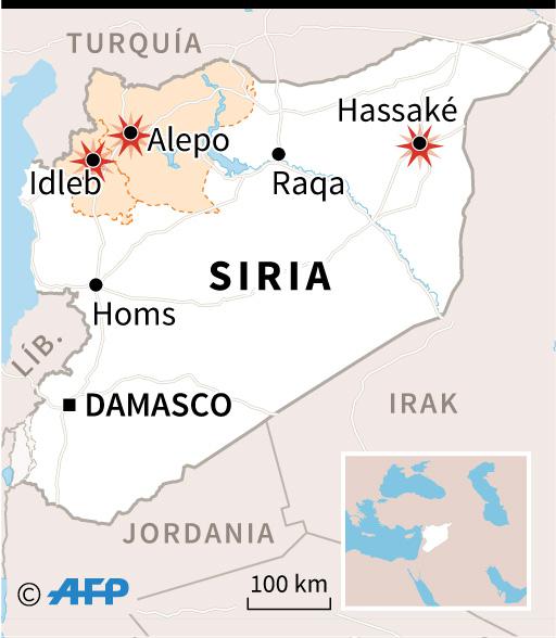 Localización de las principales ciudades afectadas por el conflicto en Siria / AFP