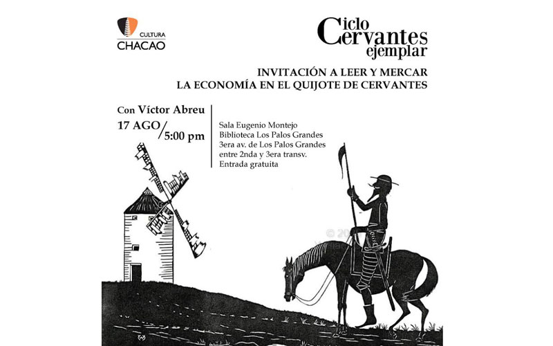Continúa ciclo ‘Cervantes Ejemplar’ en la Biblioteca LPG con charla de Víctor Abreu sobre la economía en El Quijote