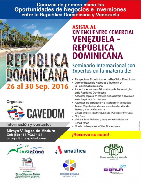 CAVEDOM invita al XIV Encuentro Comercial Santo Domingo
