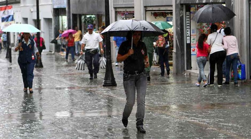 Según el parte meteorológico, las lluvias serán más frecuentes en las regiones: Zuliana, Andes, Centro Occidental, Central y Sur