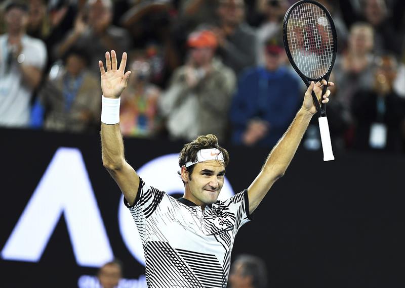 Federer rompió su racha de cinco semifinales perdidas en el Abierto de Australia, al vencer a su compatriota Stan Wawrinka por 7-5, 6-3, 1-6, 4-6 y 6-3