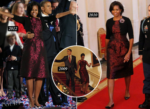 Michelle Obama con el mismo vestido en diferentes ocasiones