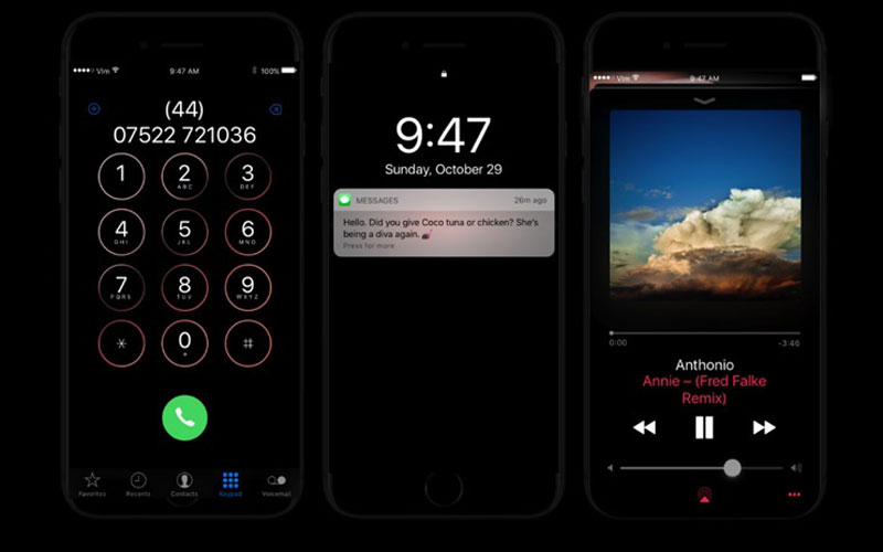 iPhone 8 con iOS 11 y pantalla OLED sin biseles en un video conceptual