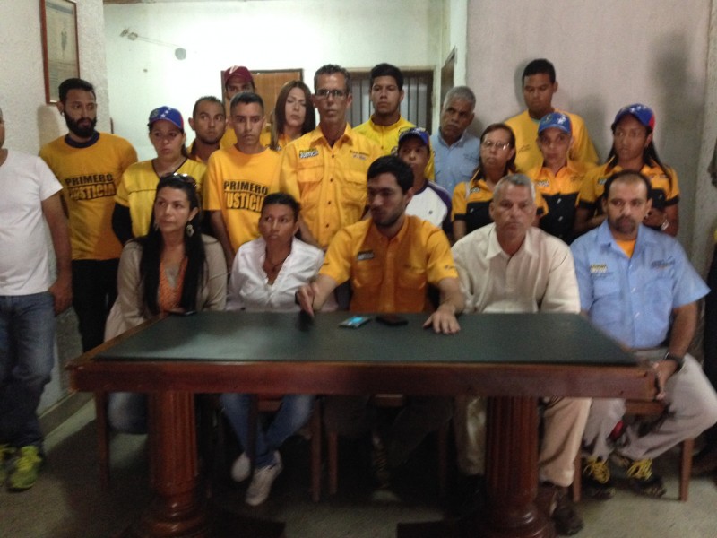 Dirigentes de PJ denunciaron la represión de los cuerpos de seguridad del estado Aragua contra las manifestaciones pacíficas que exigen la restitución de la democracia en el país/ Foto: Cortesía