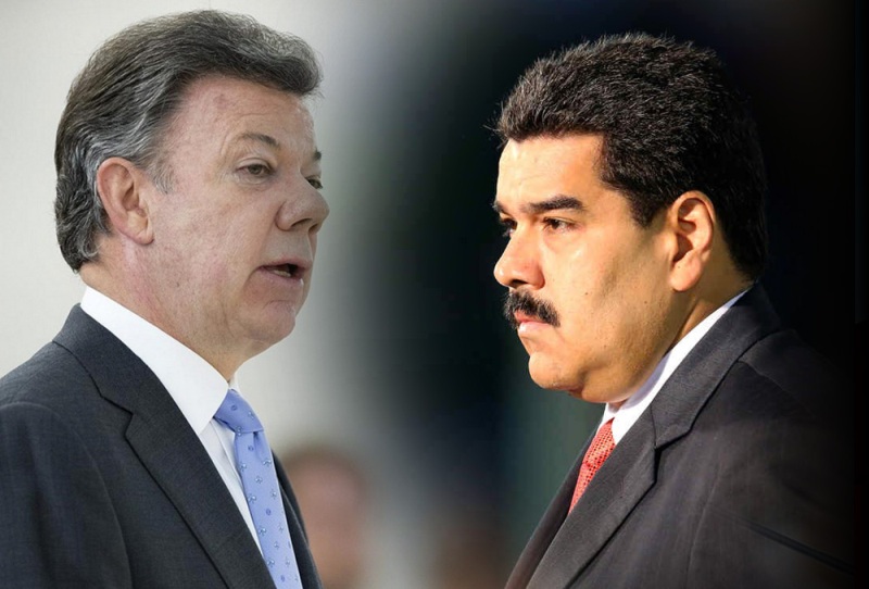 Nicolás Maduro, presidente de Venezuela, y Juan Manuel Santos, presidente de Colombia