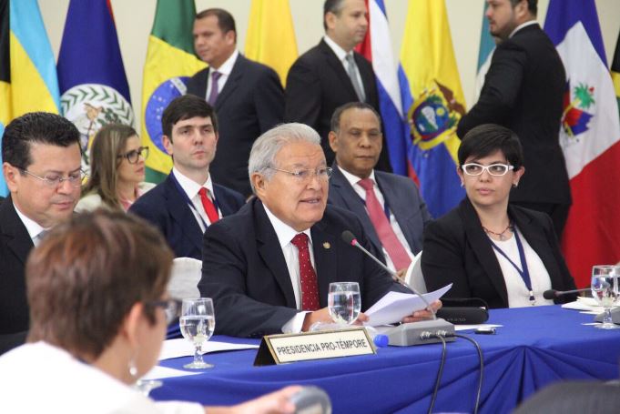 Salvador Sánchez, presidente de El Salvador, inició reunión de cancilleres de la Celac