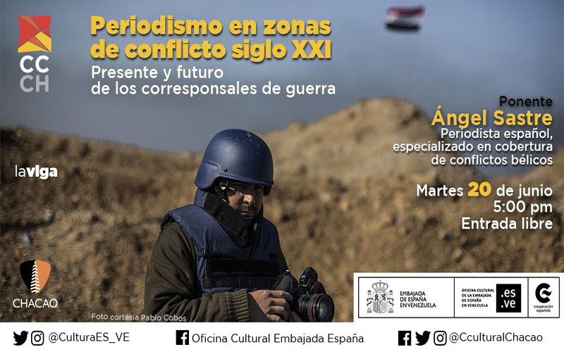 Ángel Sastre dictará la conferencia “Periodismo en zonas de conflicto en el siglo XXI