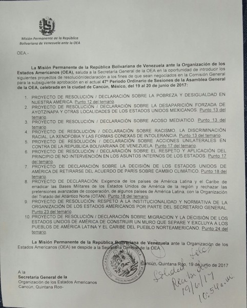 resolucion-declaracion Venezuela OEA