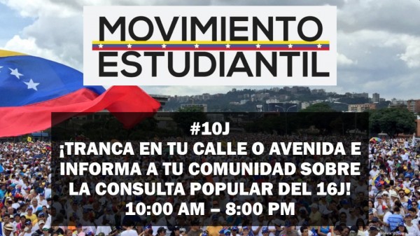Movimiento Estudiantil para este 10 julio