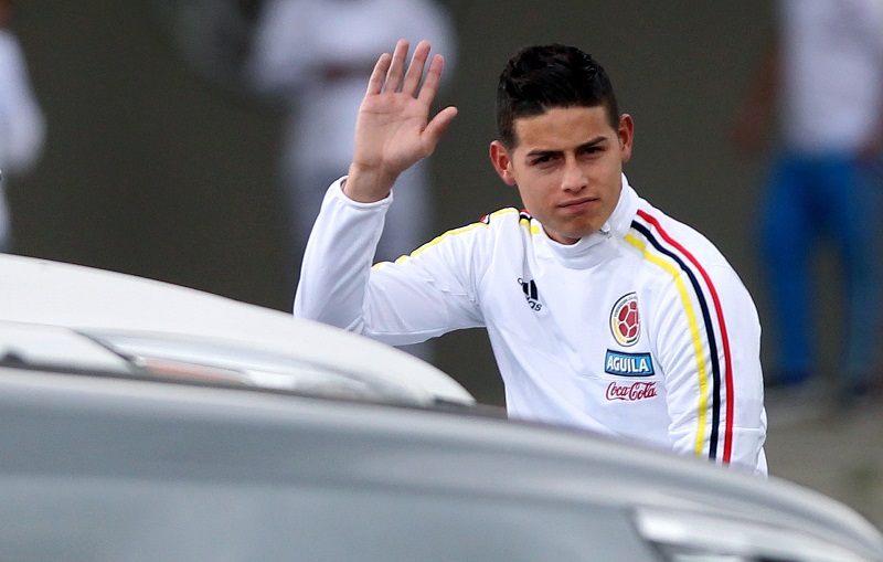 James Rodríguez, volante colombiano del Bayern Múnich, llegó este lunes a Barranquilla para sumarse a la concentración